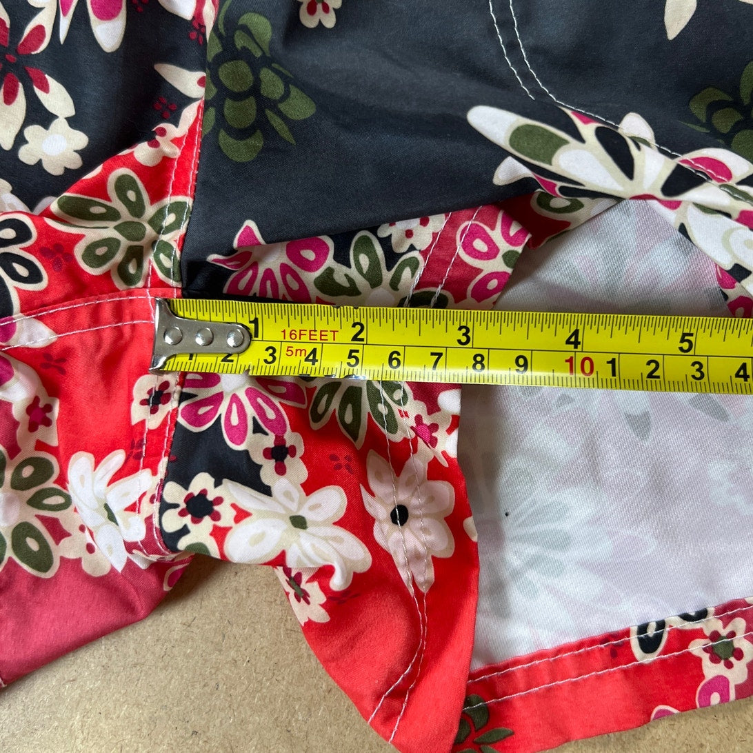 Kavu Red Floral Swim Activewear Shorts Women Size S