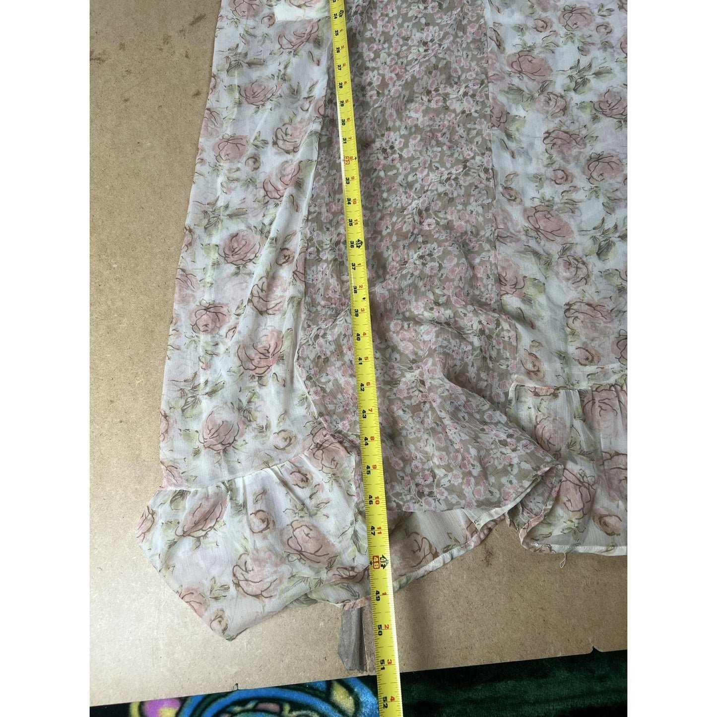 Band Of Gypsies Dress Womens S White Floral Maxi Sundress Scoop Neck Ruffle