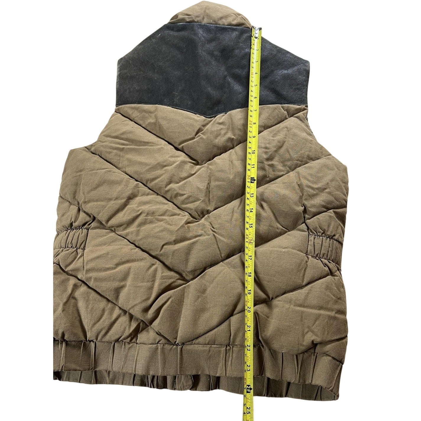 Filson Vest Mens M Brown Puffer Jacket Canvas Down Insulated Quilted Collared