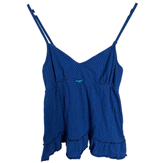 Xhilaration Sleepwear Medium Navy Blue Polka Dot Top