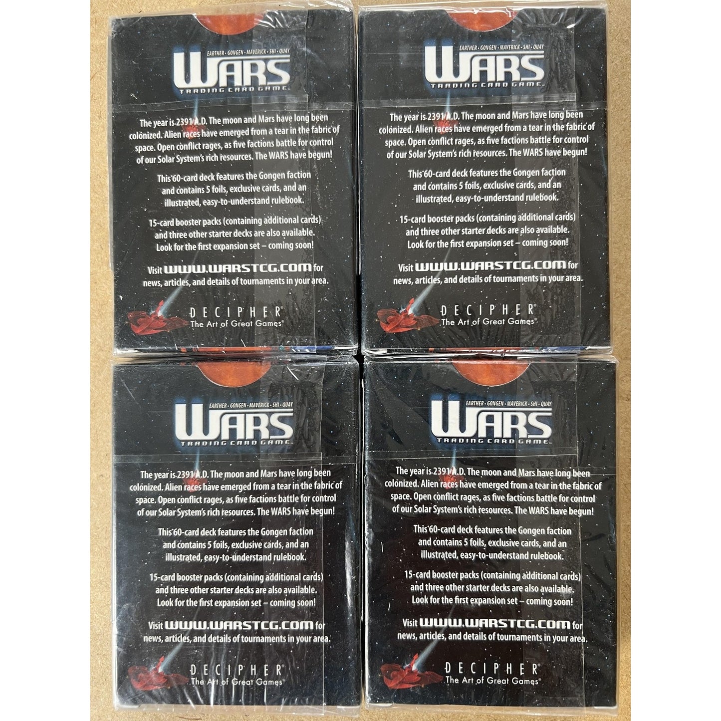 Decipher WARS Incursion Gongen Starter Deck Solidarity Lot Of 4 New Sealed 2004