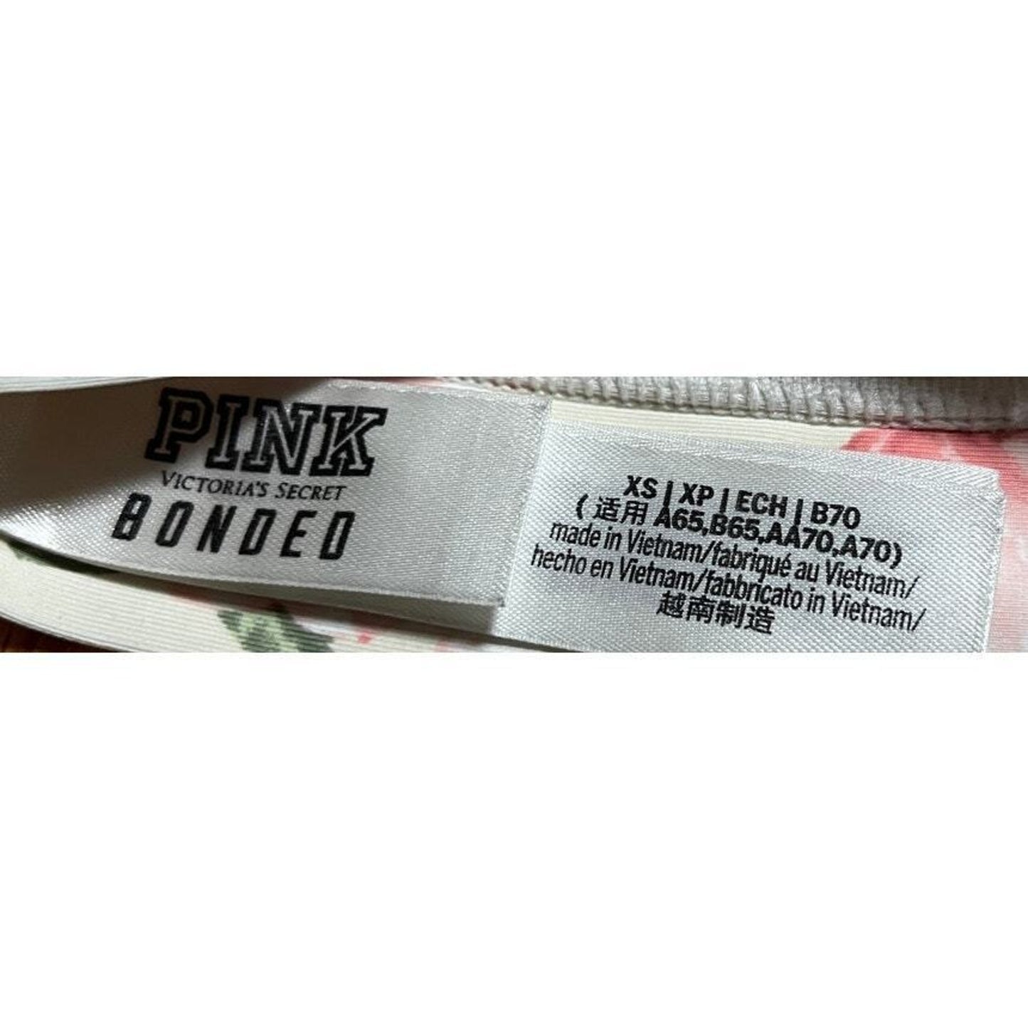 Pink by Victoria's Secret Bonded XS Floral Blue Strappy Back Triangle Bralette