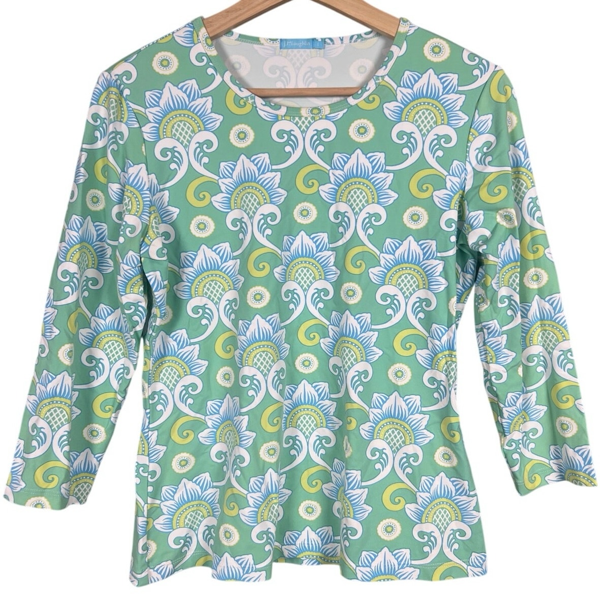 J. McLaughlin Size Small Women’s Green Top Wavesong Paisley Print