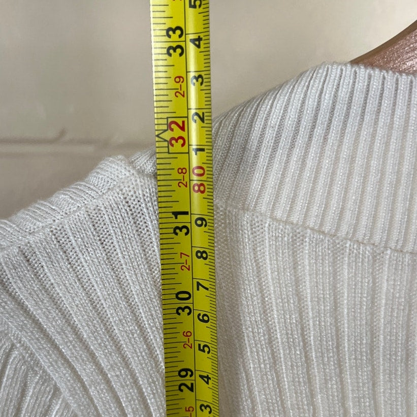 Hepa USA V-neck White Stretch Dress *Dimensions In Pictures*