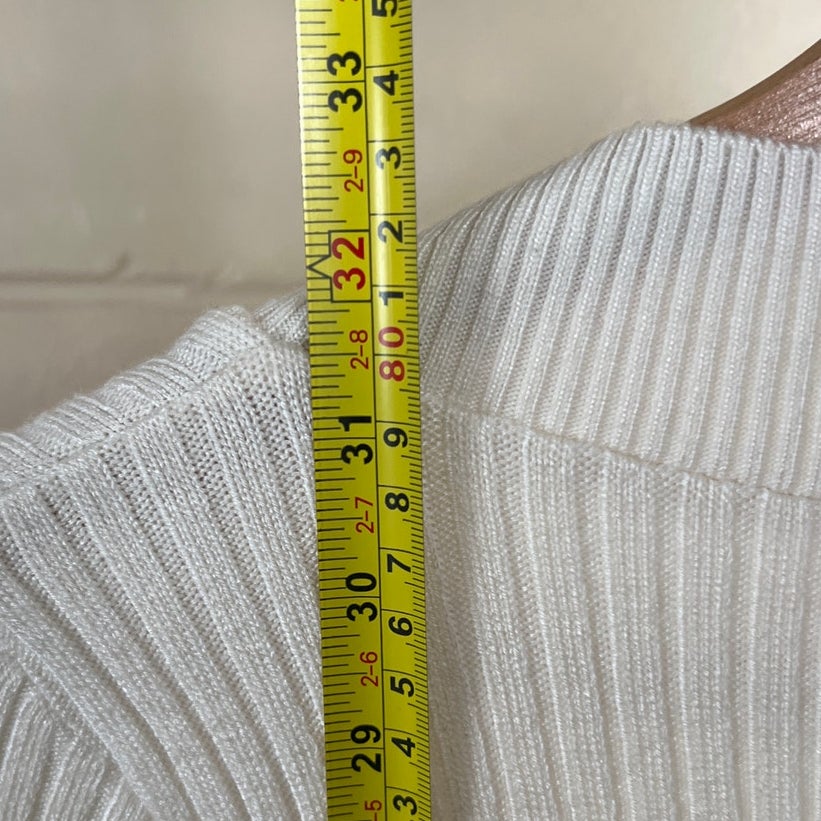 Hepa USA V-neck White Stretch Dress *Dimensions In Pictures*