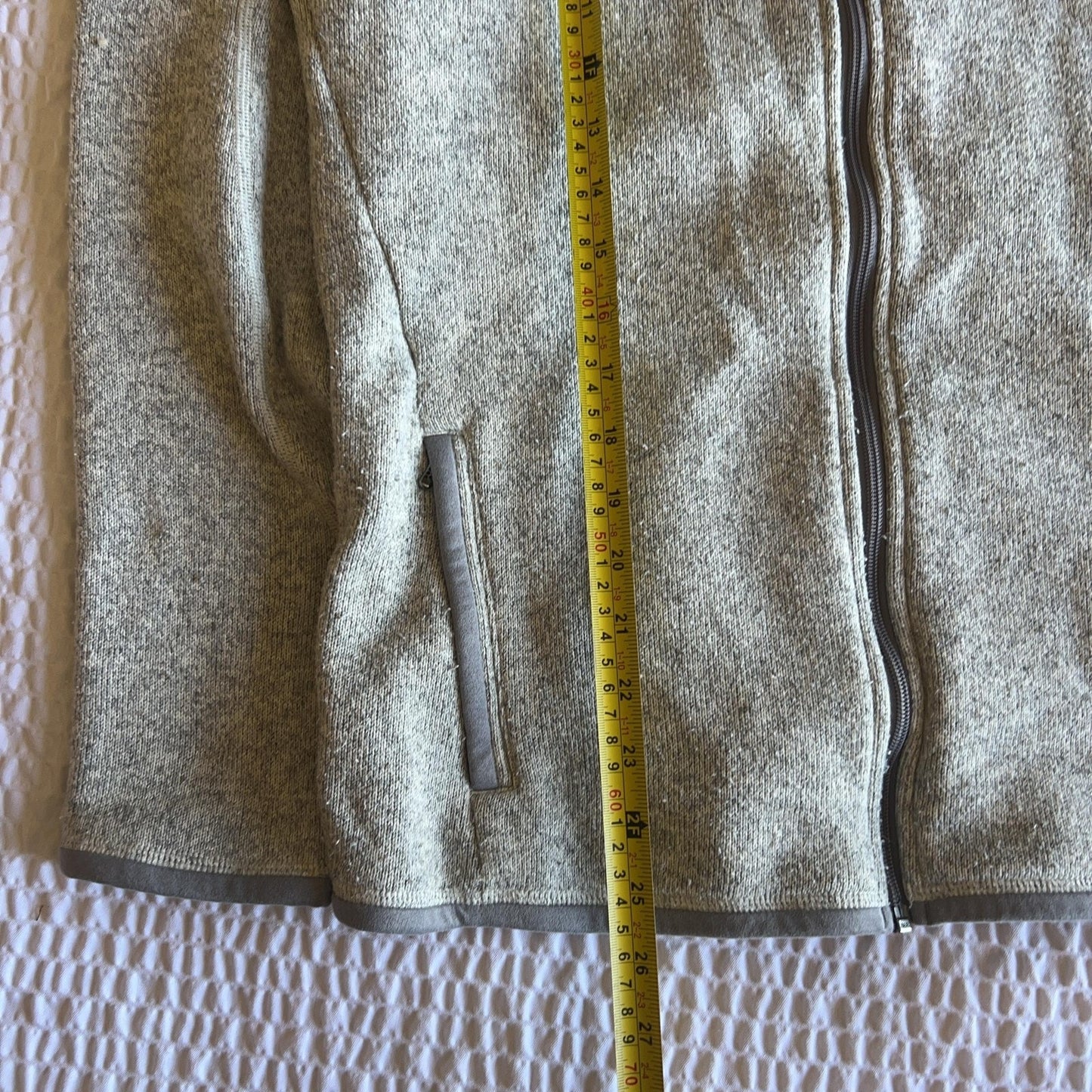 Patagonia Sweater Mens M Gray Full Zip Mock Neck Fleece Pockets Logo Casual