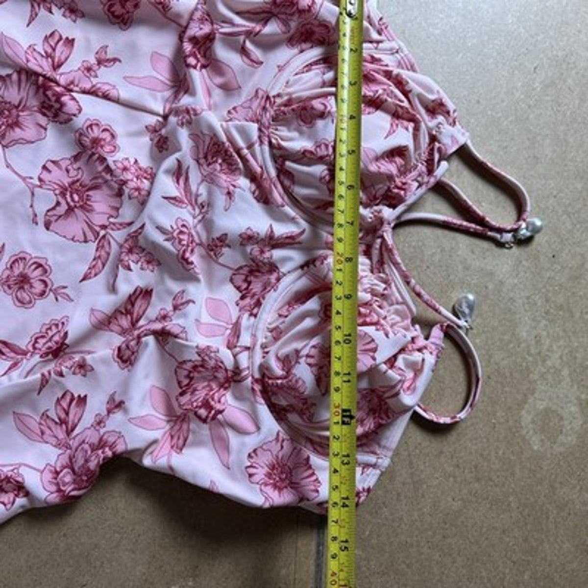 NWT Cupshe One Piece Womens L Pink Floral Lined Underwire Adjustable Straps
