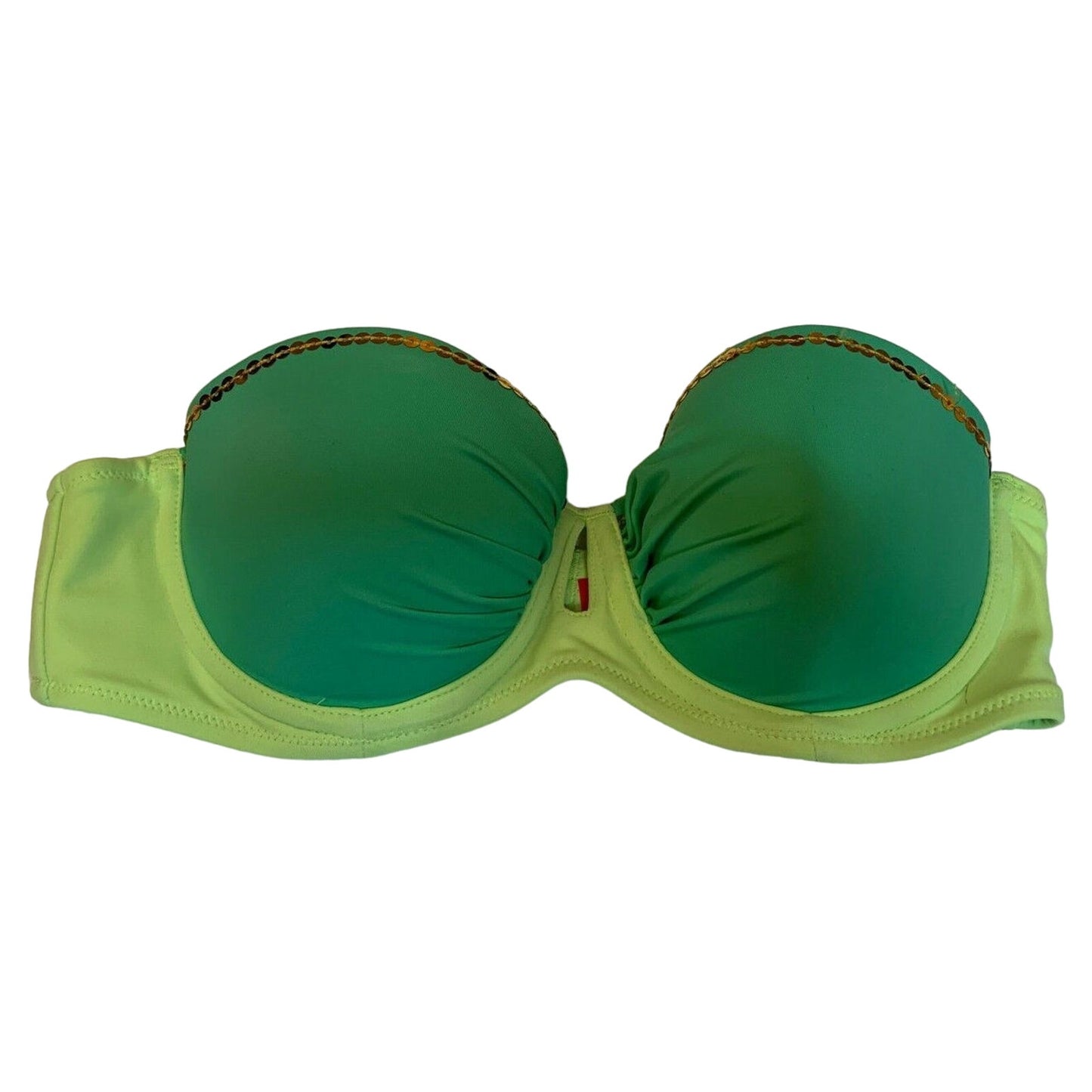 Victoria's Victoria Secret Bikini Strapless Top Green Sequin Size 32B