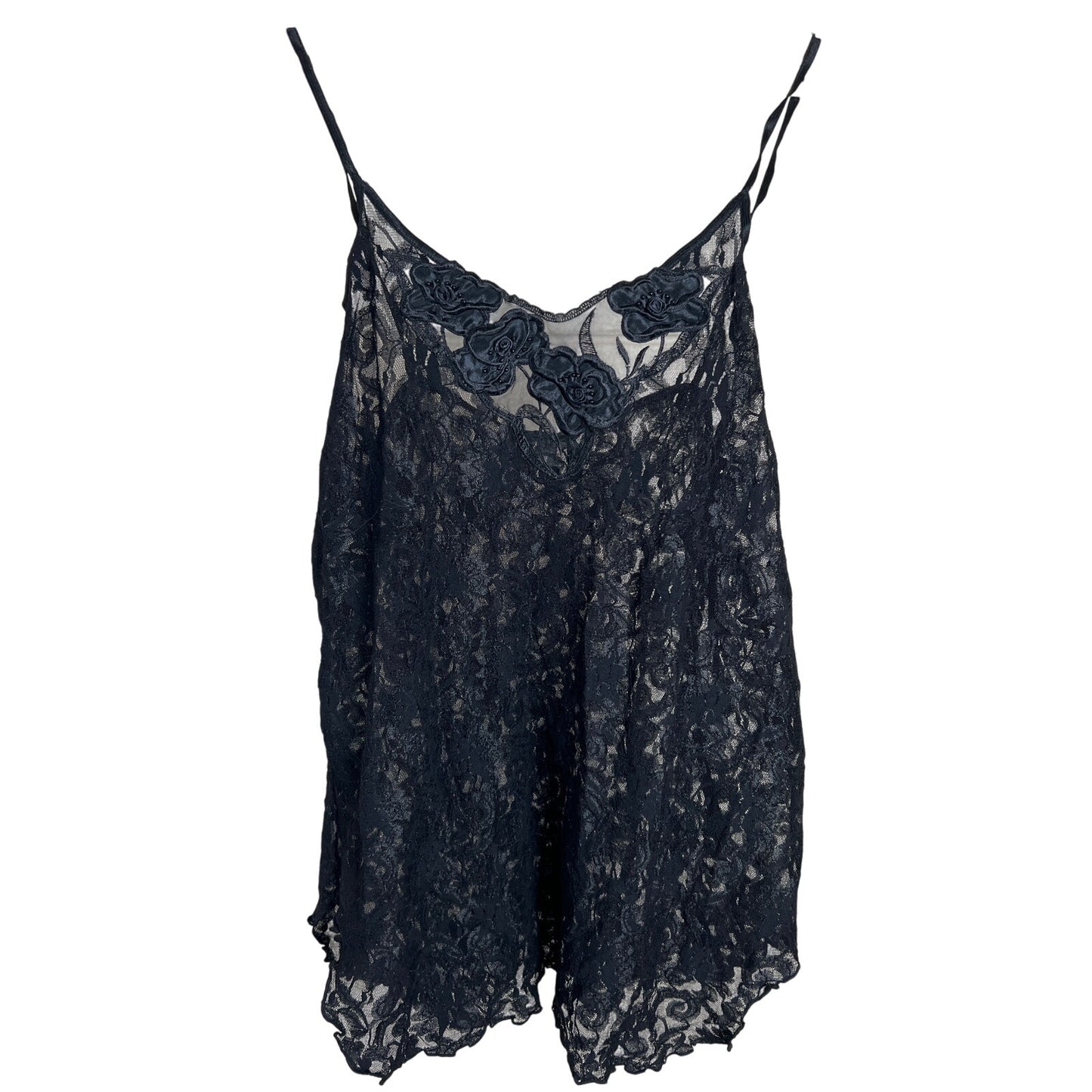 Victoria Secret Lace Black Floral Graphic Women's Top *Dimensions in Pictures*