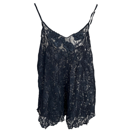 Victoria Secret Lace Black Floral Graphic Women's Top *Dimensions in Pictures*