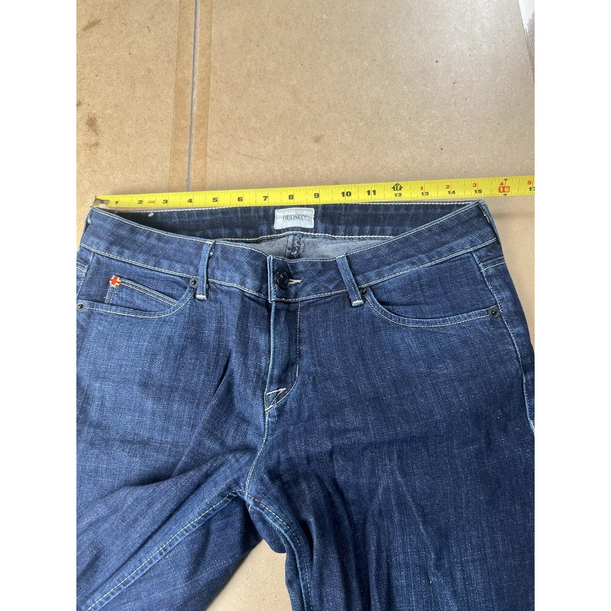 Hudson Pants Womens 29 Blue Capri Denim Cuffed Pockets Zip Flat Front Slim