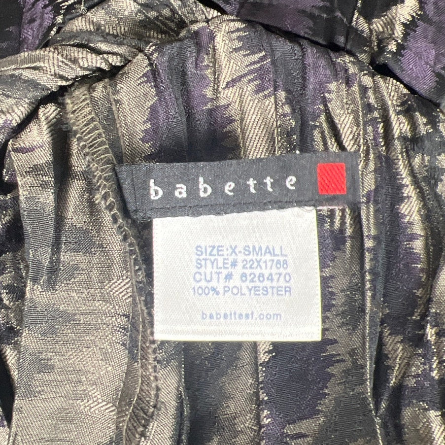 Babette Size XS 100% Polyester Pleated Crinkle Long Sleeve Top