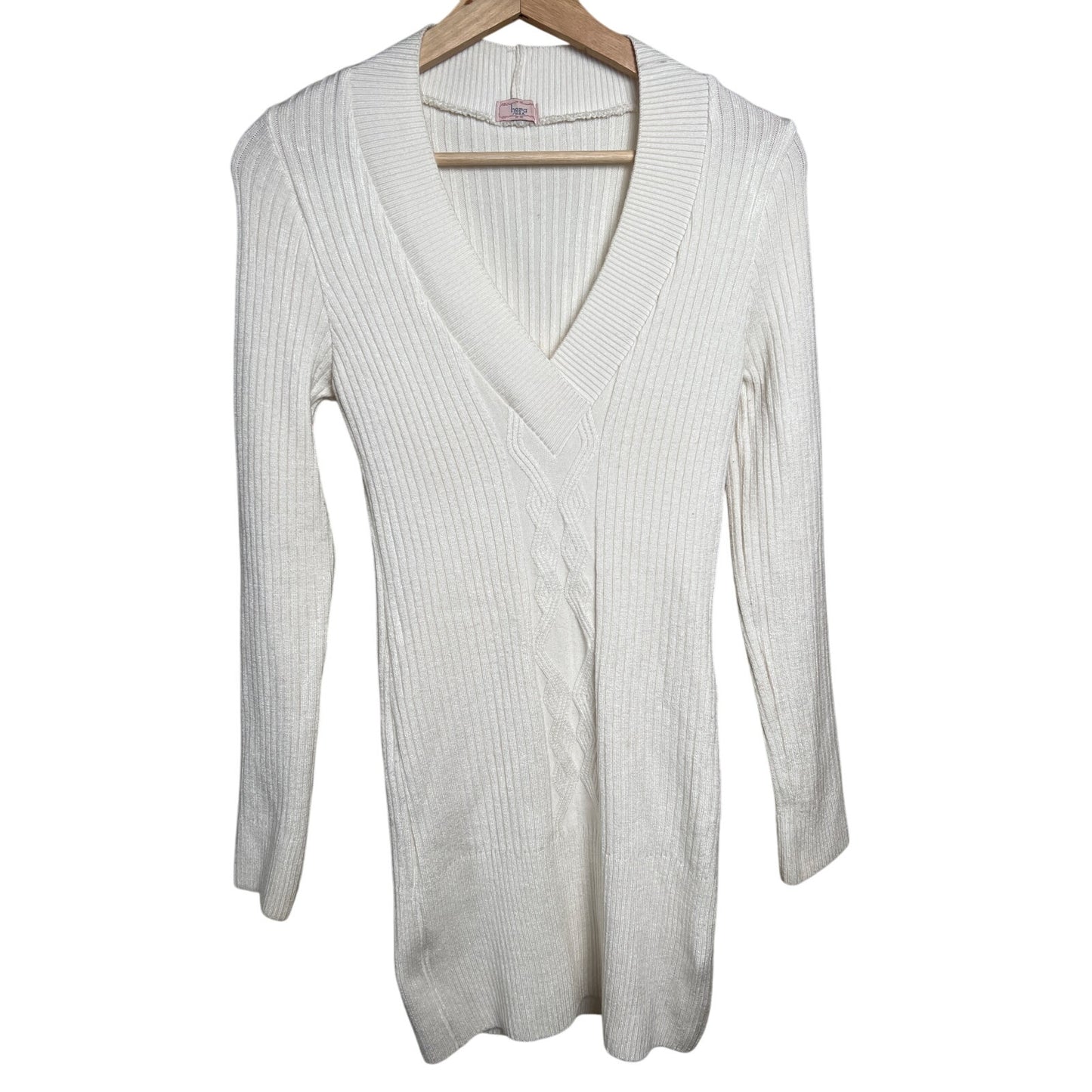 Hepa USA V-neck White Stretch Dress *Dimensions In Pictures*