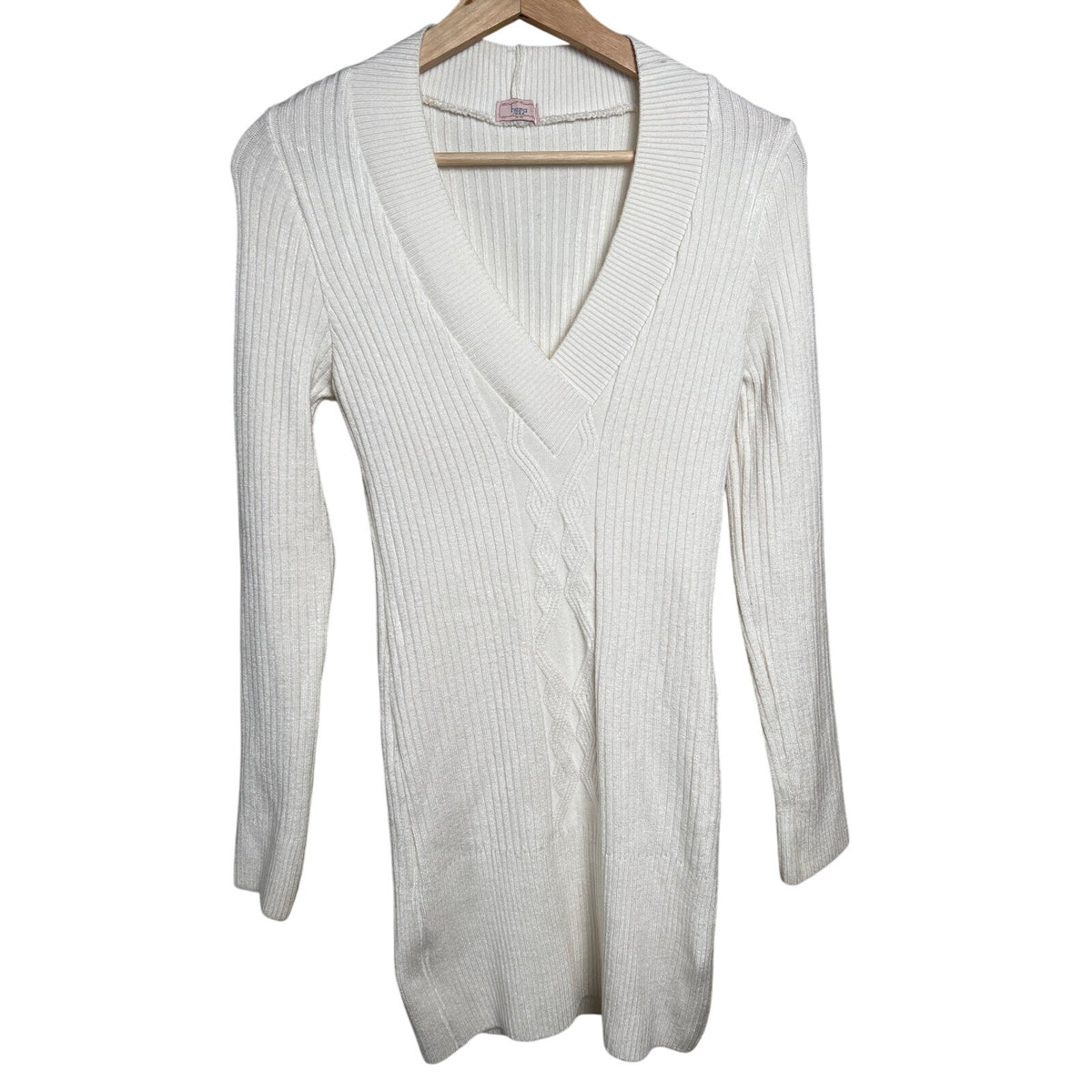 Hepa USA V-neck White Stretch Dress *Dimensions In Pictures*