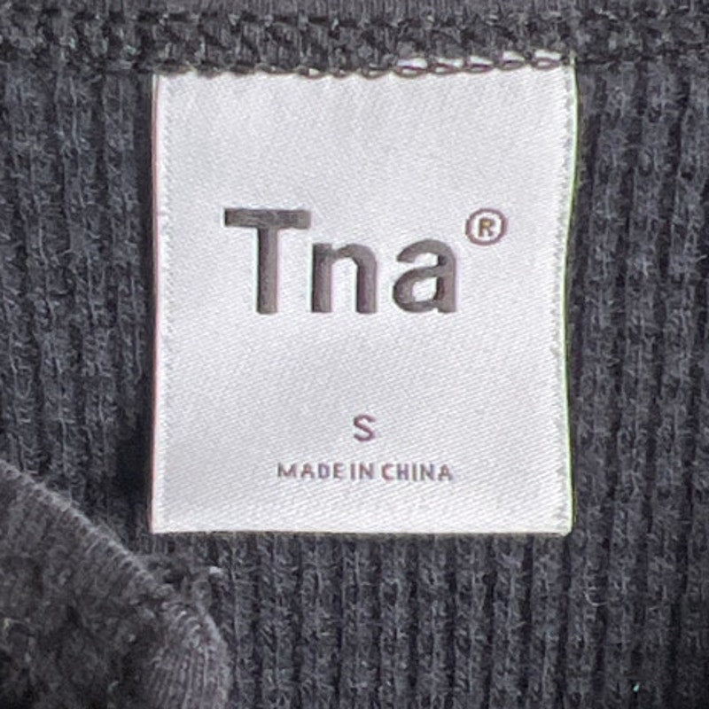 Aritzia TNA Waffle Notch Tank Top in Black size S