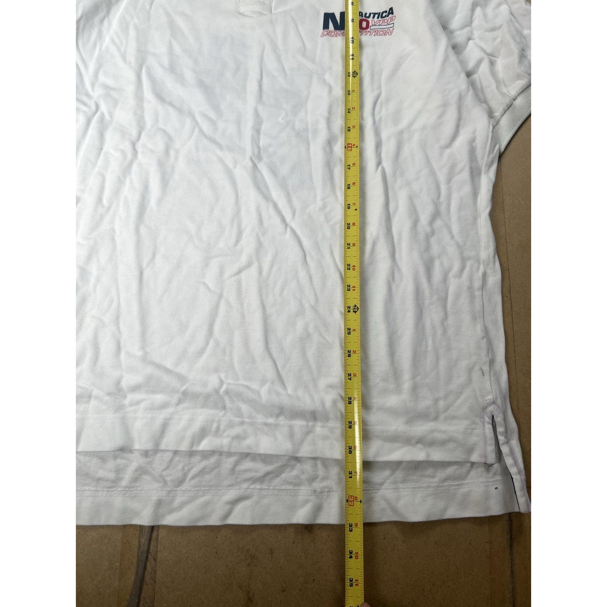 Nautica Shirt Mens 2XLT White Cotton Collared Big & Tall Competition Logo Pique