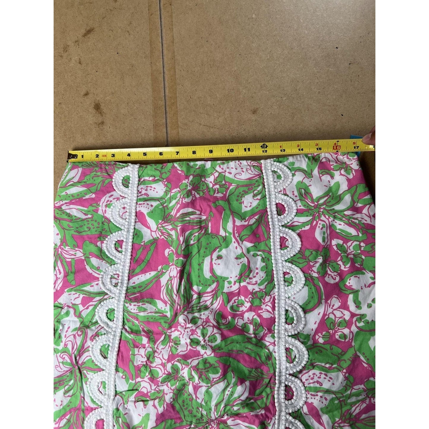 Lilly Pulitzer Skirt Womens 10 Multicolor Mini Twill Lined Crochet Zip Summer