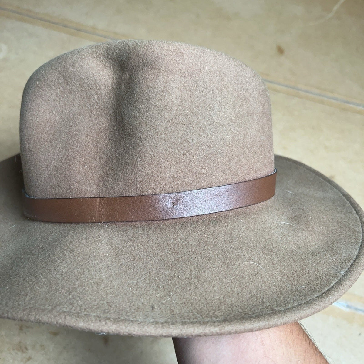 Pendleton Hat Fedora Mens One Size Brown Wool Leather Felt Adjustable Casual