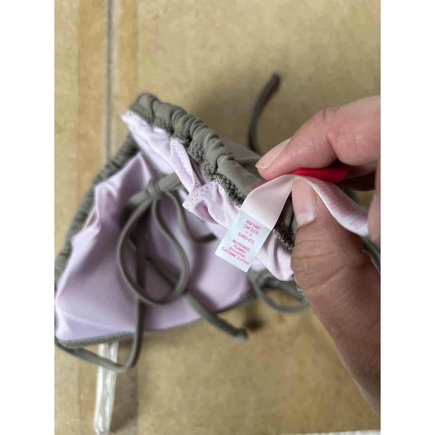 Victoria's Secret Swim Top Womens M Gray Triangle Lined Adjustable Strap Halter