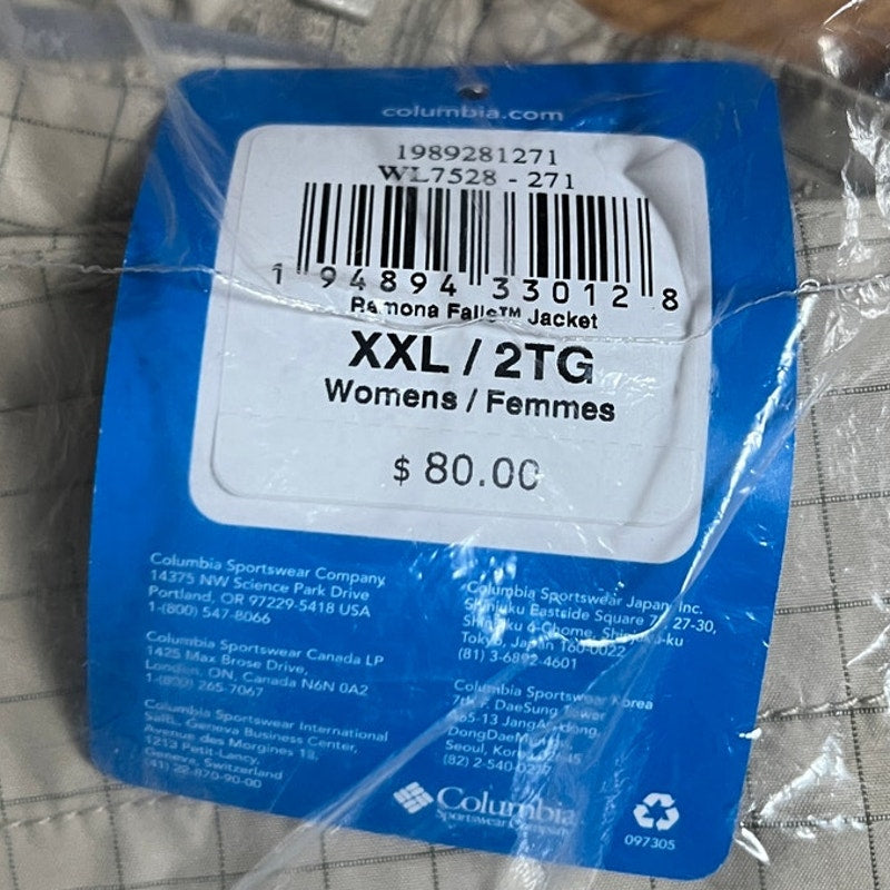 Columbia Plaid Ramona Falls Jacket NWT SEALED Size XXL