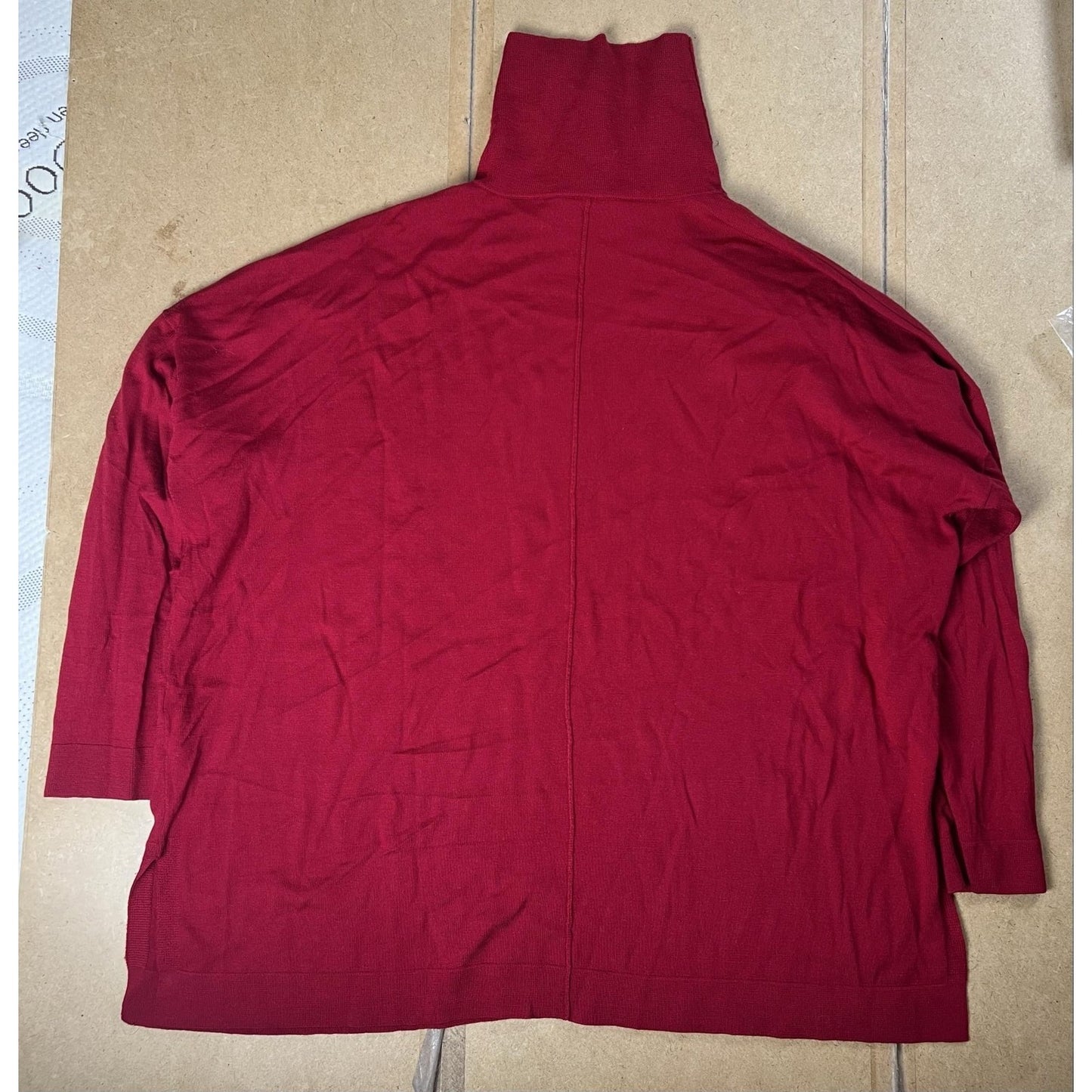 EILEEN FISHER Sweater Womens XL Red Pullover Turtleneck 100% Merino Wool