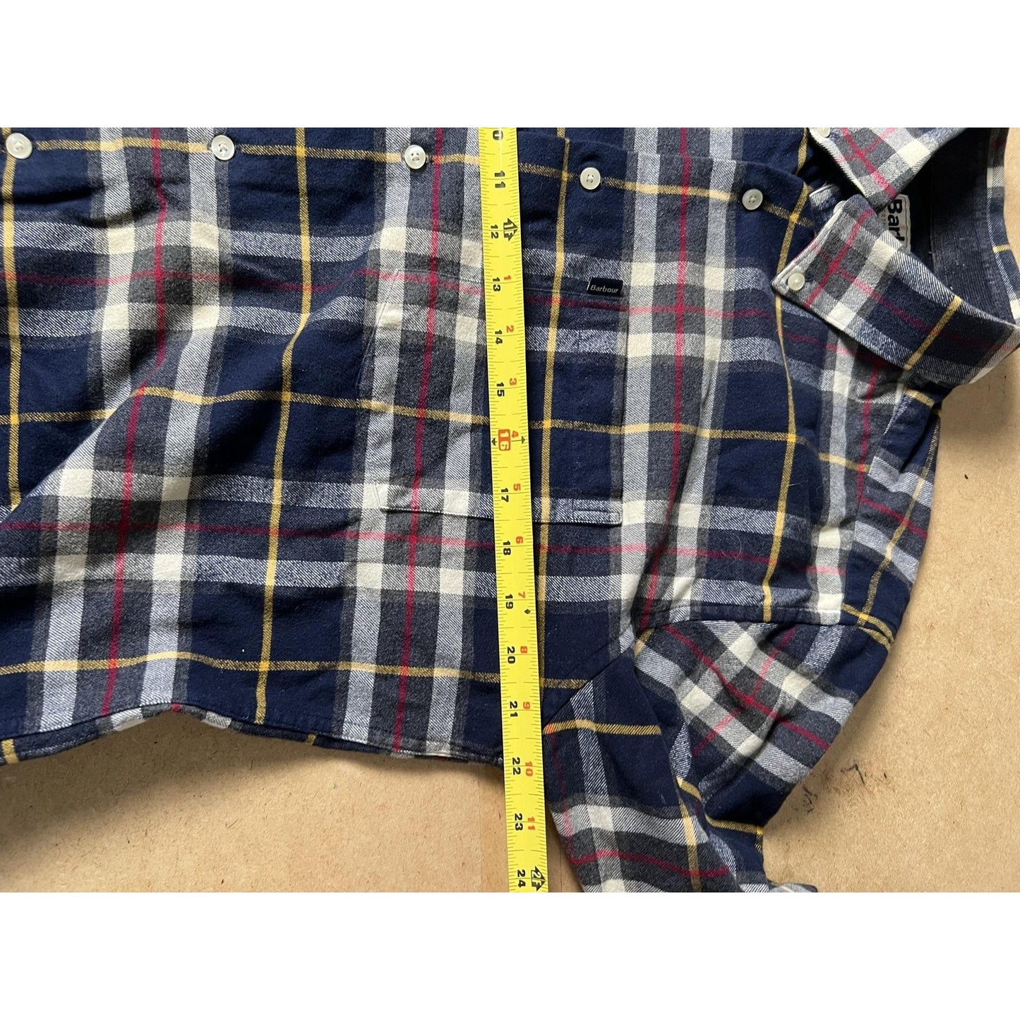 Barbour Shirt Mens L Blue Plaid Long Sleeve Button Up Casual Tailored Fit