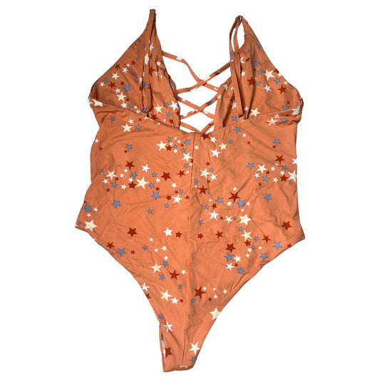 Dipping Daisy's Orange Bliss Swimsuit Sky Star Large NWT