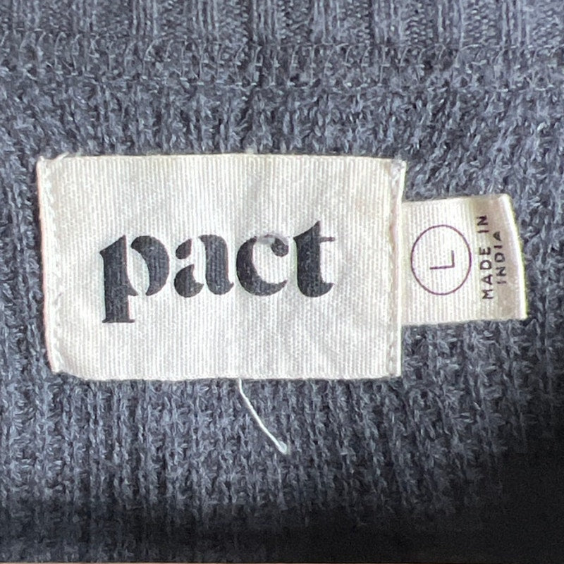 Pact Men L Organic Cotton Henley Knitted Heather Grey Long Sleeve