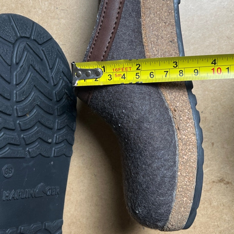Haflinger Unisex Gray Grizzly Closed Heel Style Wool Clogs Size 38