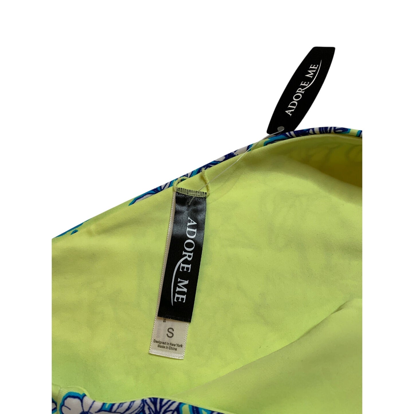 Adore Me Women's Blue And Green Floral Swim Bikini Bottom Size Small S - NWT