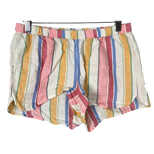 Madewell Striped Smoke Waist Pull On 100% Cotton Women Shorts Size XS