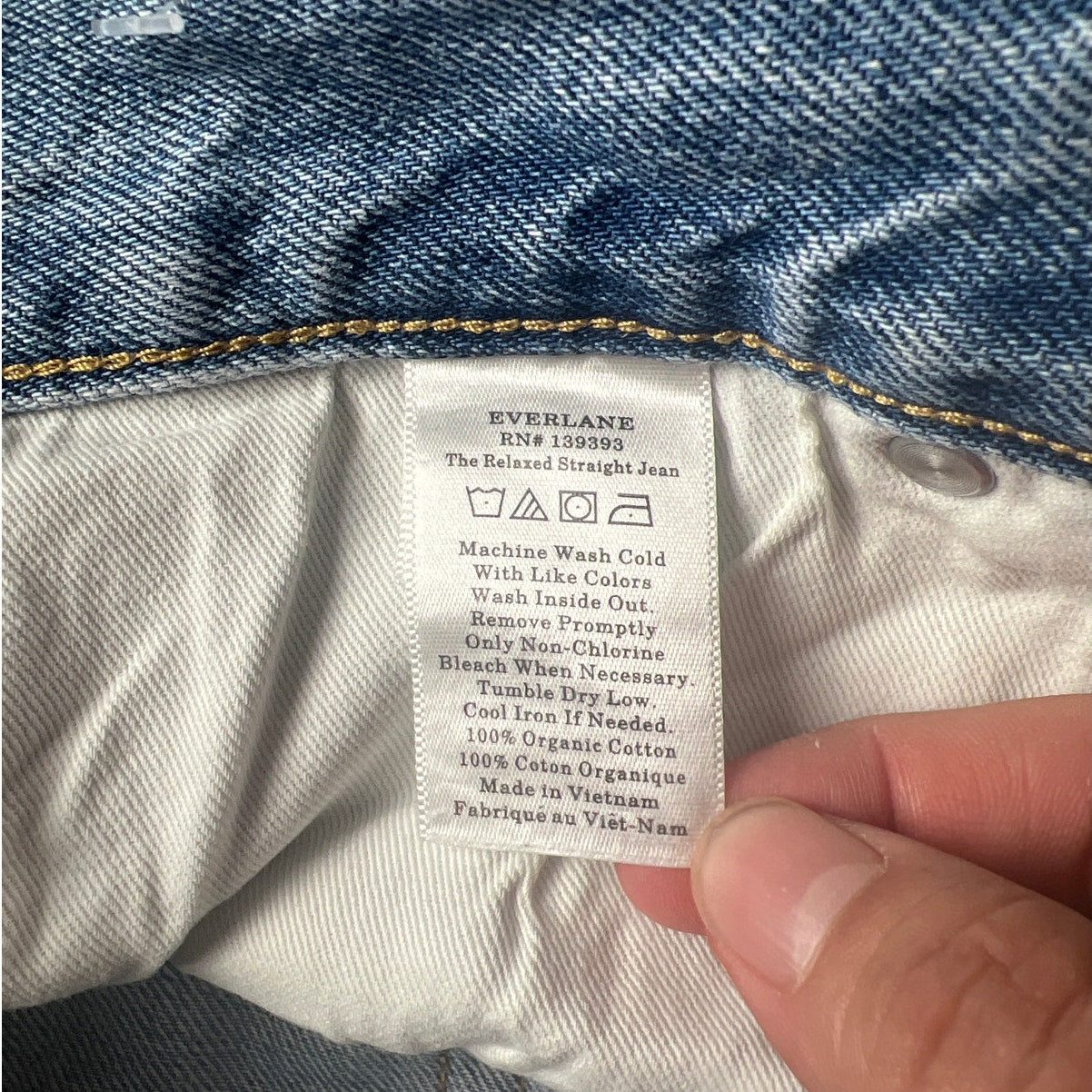 Everlane Light Wash Denim Relaxed Straight Fit Women Size 26 Regular
