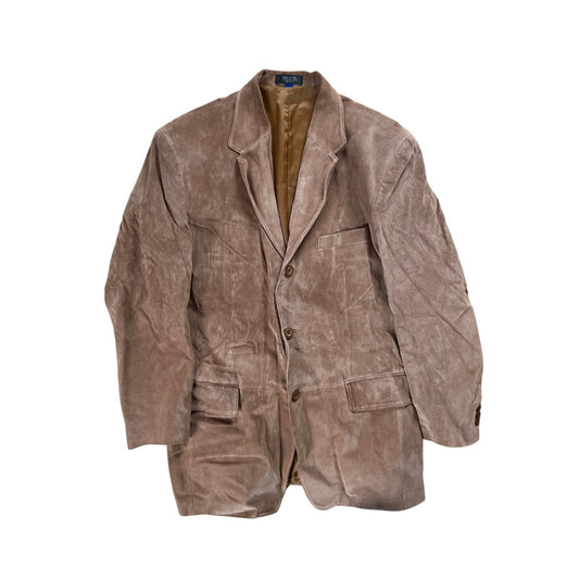 Vintage Stafford Suede Leather Blazer Mens Medium  Tan Brown Sport Coat