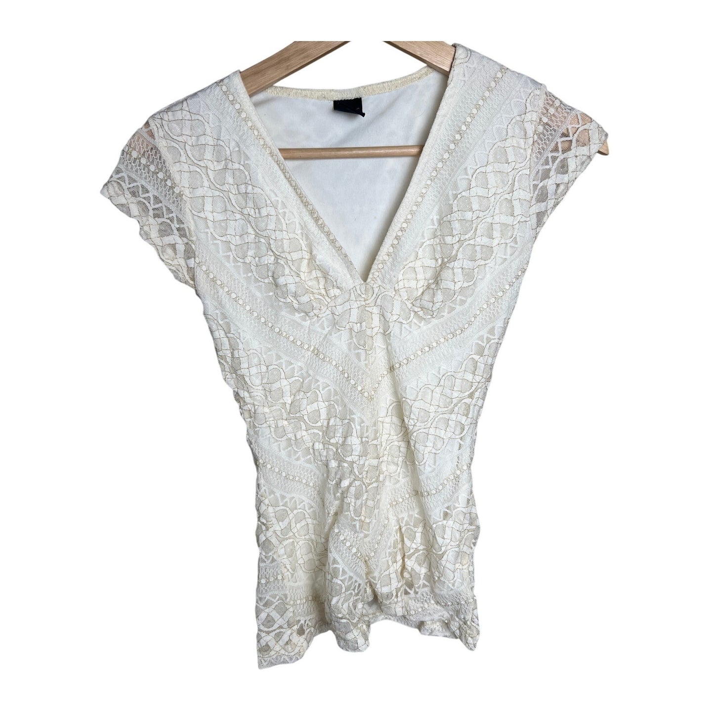 Y2K Wrapper White Lace Women Top Slim Fit *Dimensions In Picture*