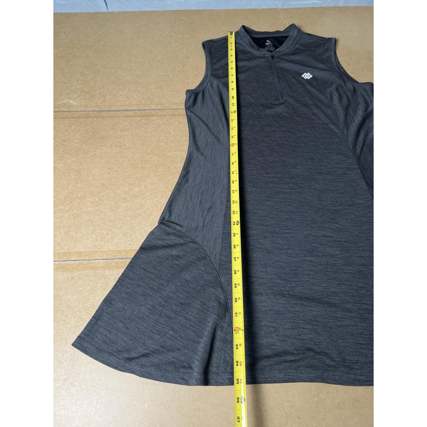 MOFIZ Dress Womens XL Gray Tank Dress Fit & Flare Mock Neck Zip Sleeveless