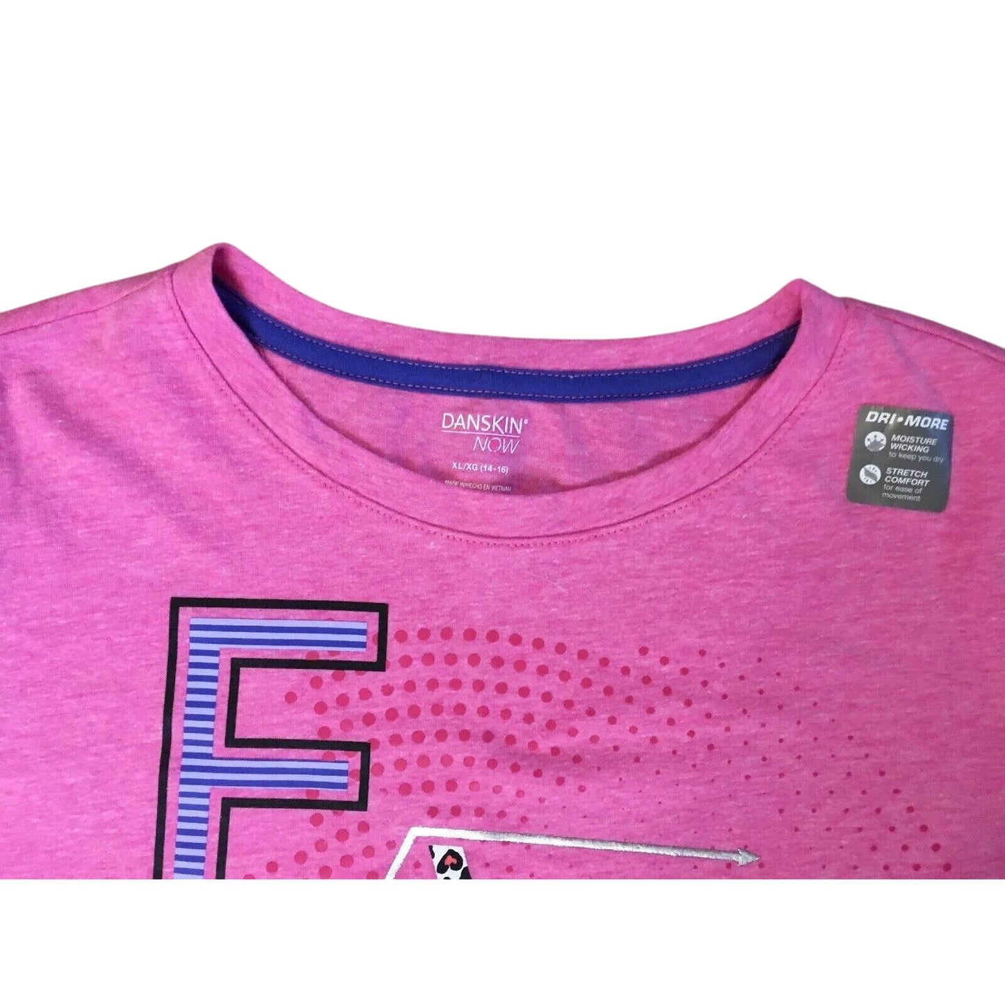 Girls Short Sleeve Tee Shirt PINK Danskin Now XL 14-16 - FAST Design - NWT