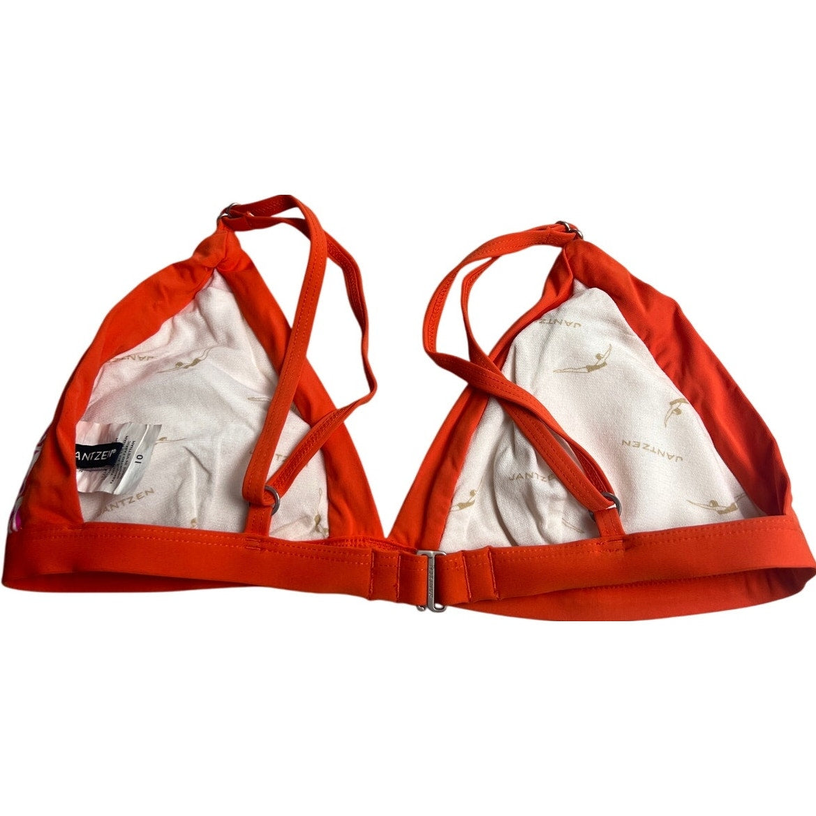 Jantzen Square Orange Women Swim Top Size 10 Adjustable