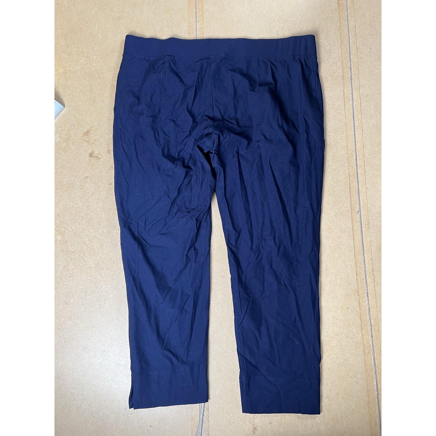 Eileen Fisher Pants Womens XL Blue Cropped Crepe Pull On Stretch Slim Fit