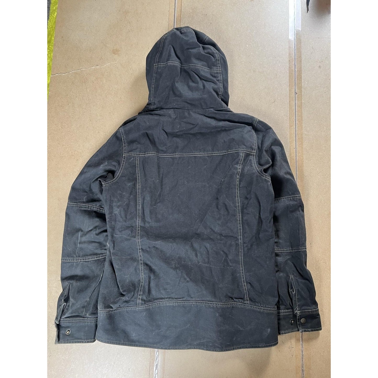 Kuhl Jacket Unisex S Black Hooded Fleece Lined Full Zip Pockets Canvas