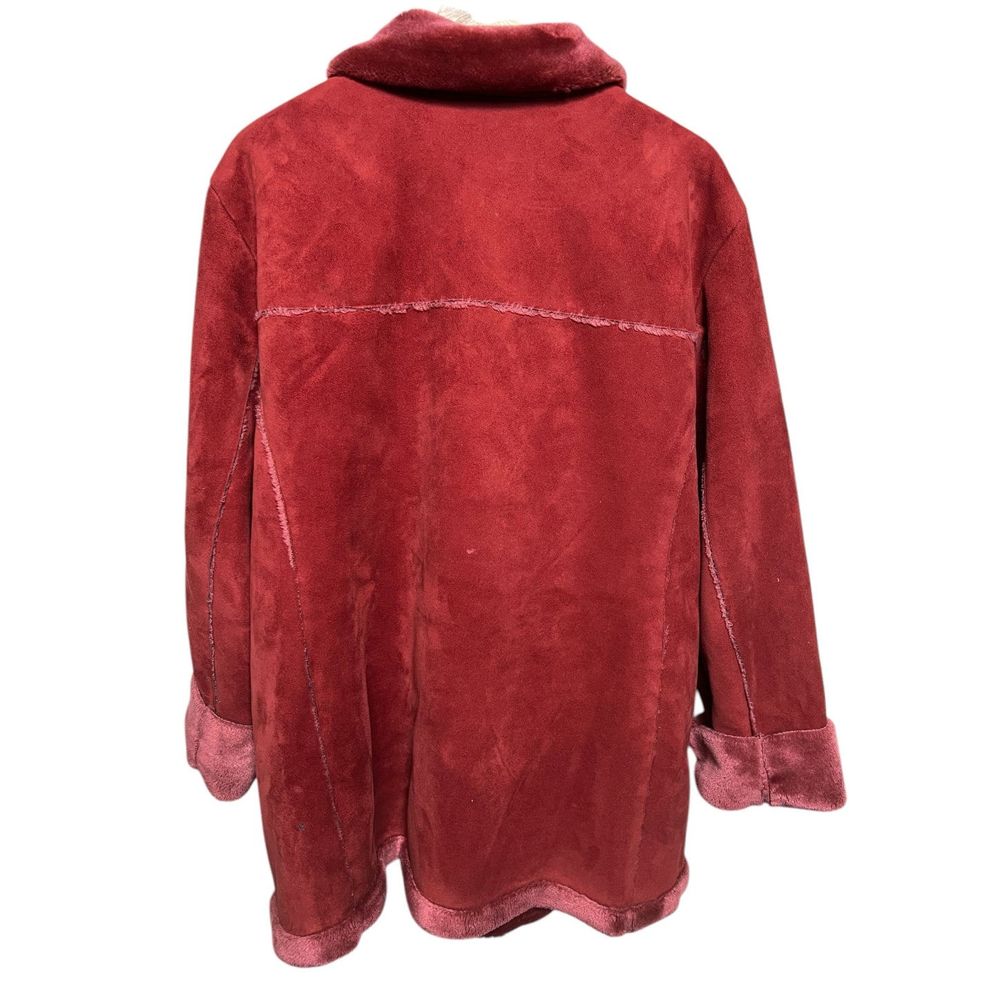 Jones New York Red Women Button Up Coat Size XL