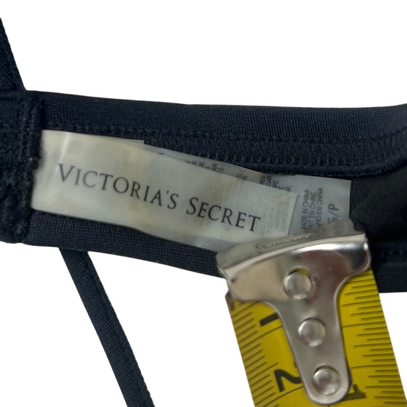 Victoria's Secret Halter Bikini Top White & Black Trim Gold Size Small S
