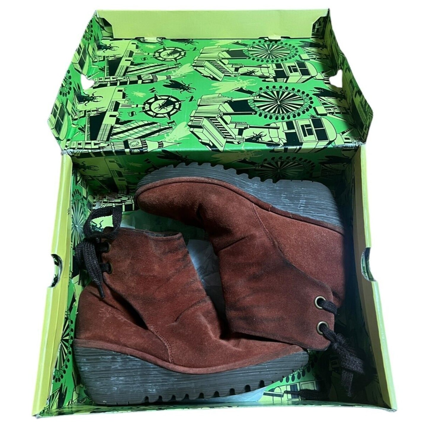 Fly London Yama Oil Suede Brick 39 Heel Shoe