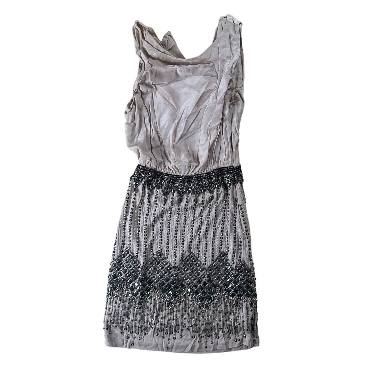 Vintage Bebe Sequence Cream Dress Size 2XS