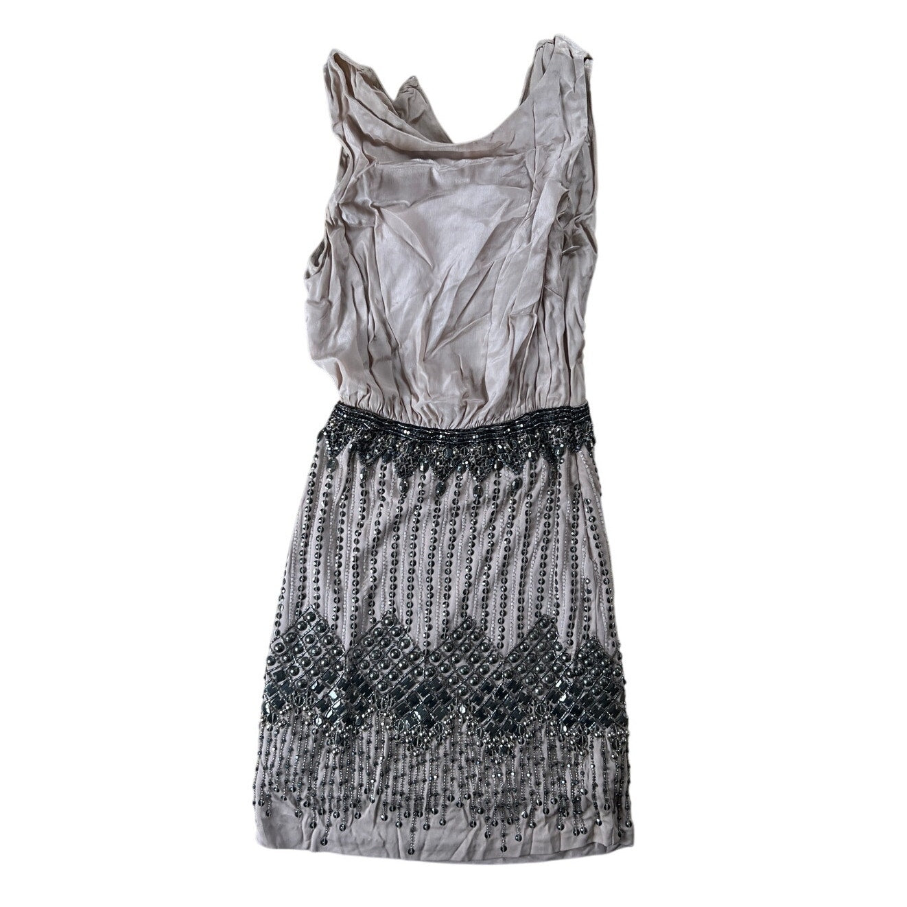 Vintage Bebe Sequence Cream Dress Size 2XS