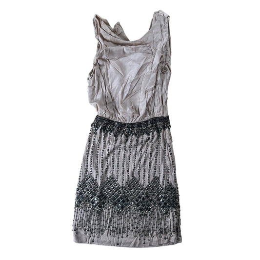 Vintage Bebe Sequence Cream Dress Size 2XS