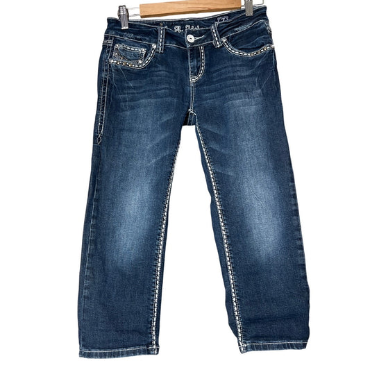 L.A. Idol USA Embellished Large Stitch Jeans Size 7 Women's