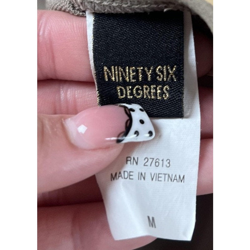 NINETY SIX DEGREES Bikini Womens M Gray Bandeau Lined Built-In Bra 2 Piece