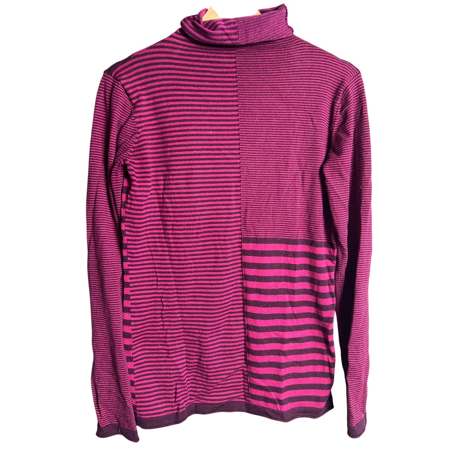Title Nine Vibrant Pink and Purple Striped Knit Top Women's Size M