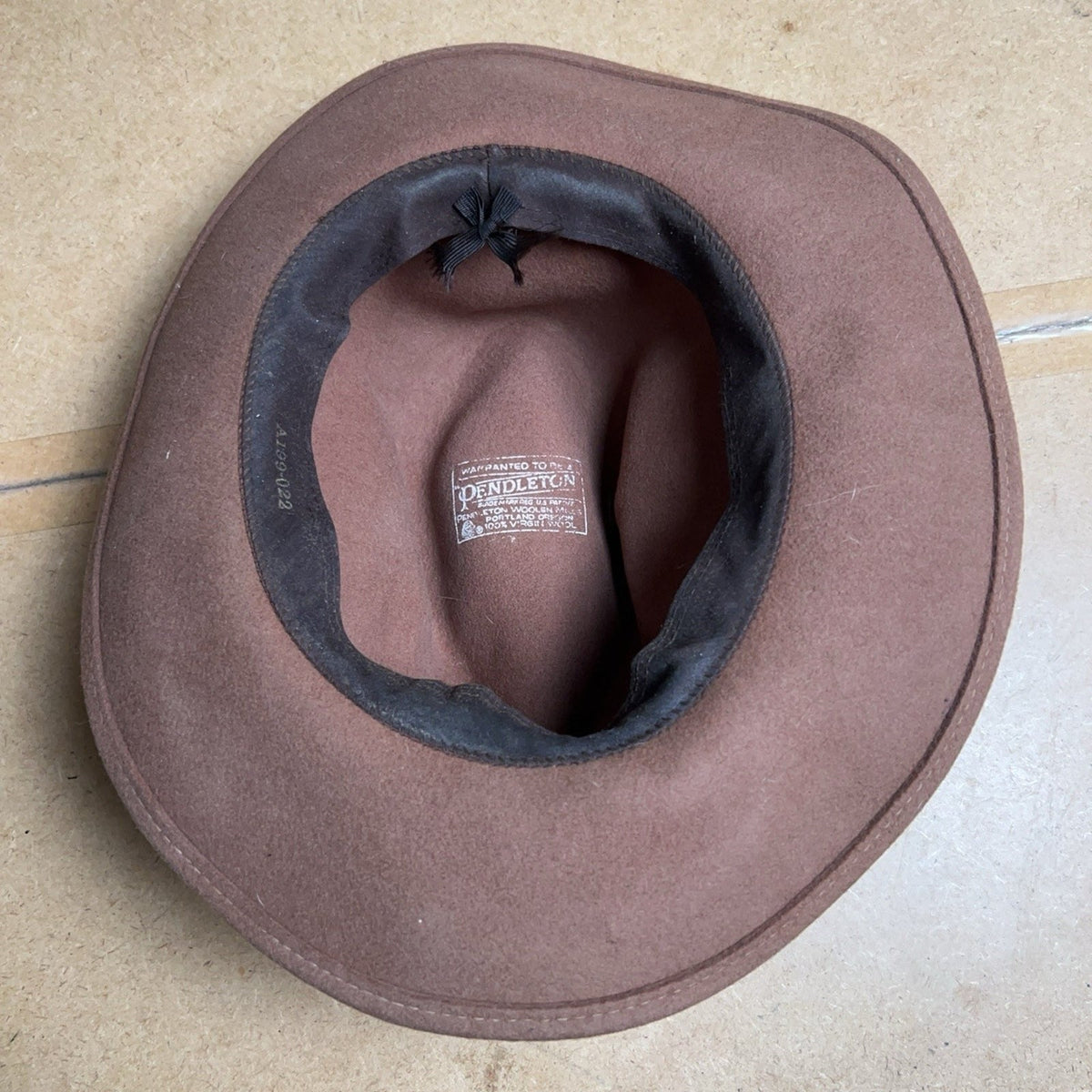 Pendleton Hat Fedora Mens One Size Brown Wool Leather Felt Adjustable Casual