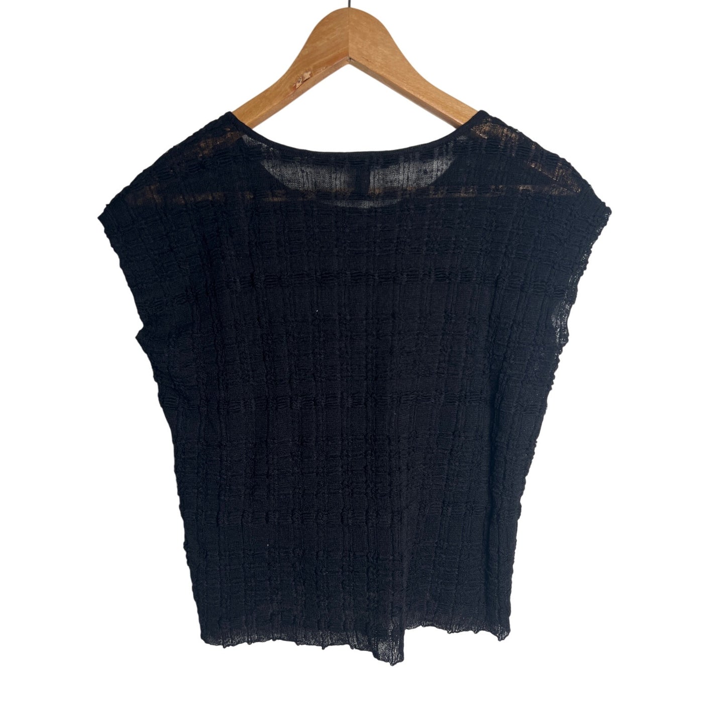 Eileen Fisher Black Sheer Hemp Women's Size Small